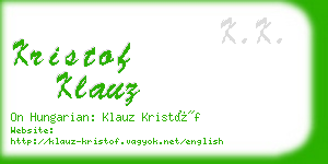 kristof klauz business card